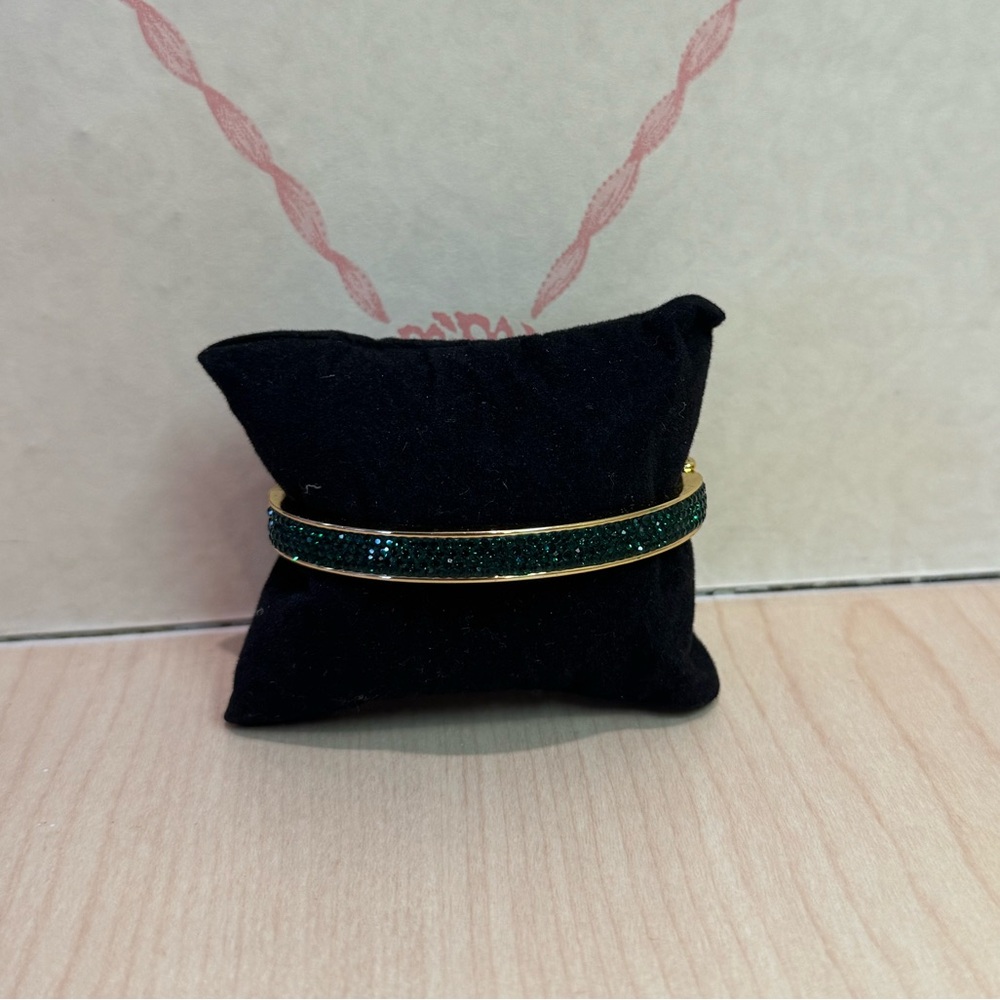 Talbots Emerald Green Pave CZ and Gold Bracelet